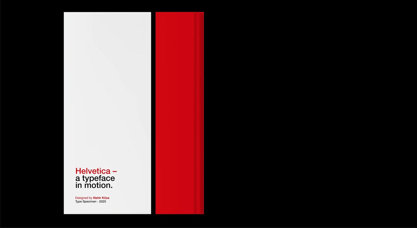 Printed type specimen book spread with tactile binding — typography design by Nehir Köse