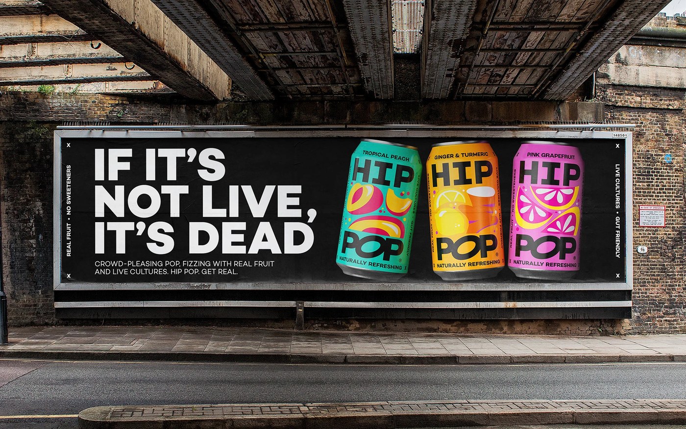 Urban street billboard and outdoor advertising for Hip Pop packaging design campaign