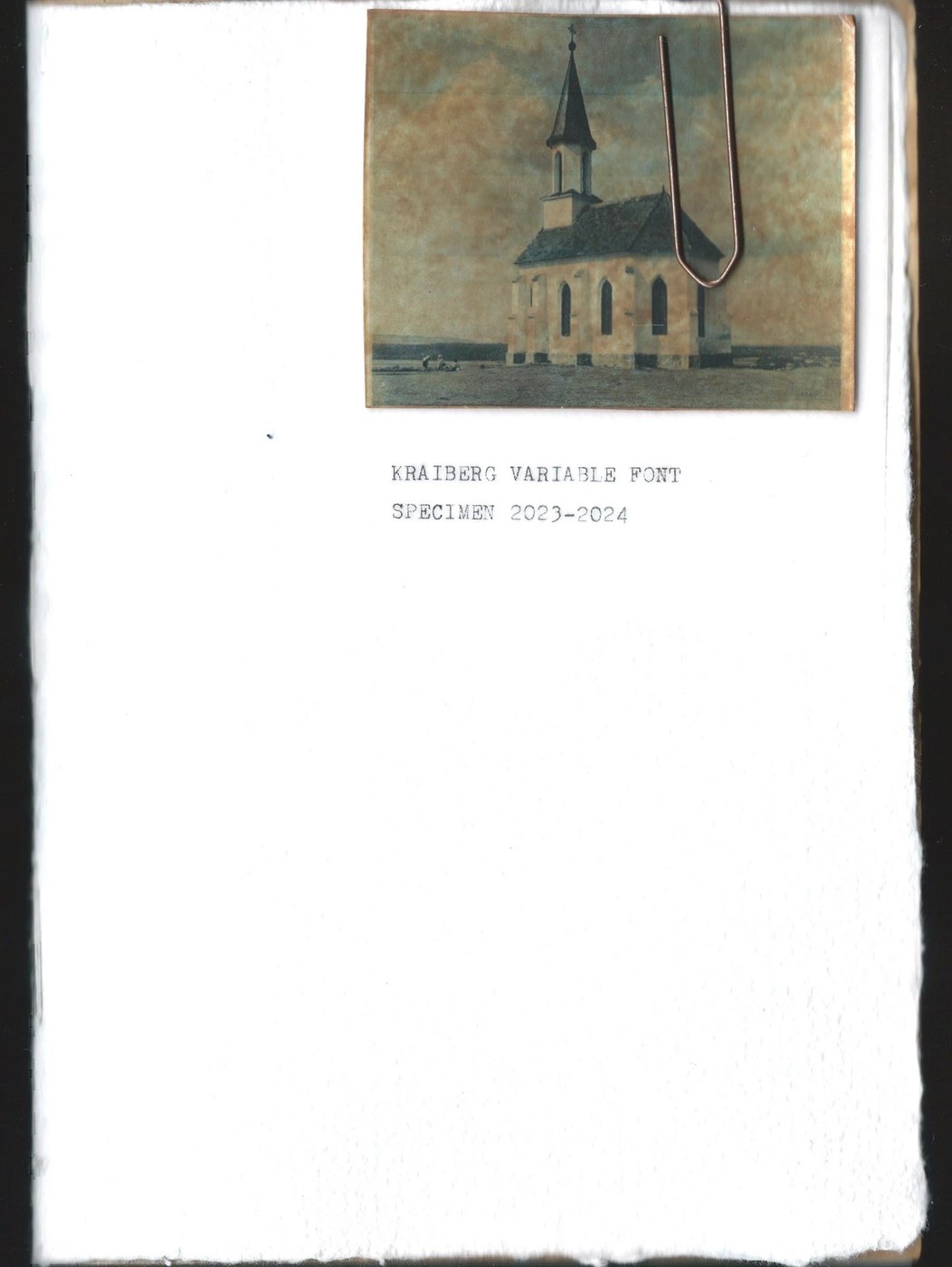 Kraiberg variable typeface medieval specimen print editorial showing cover design