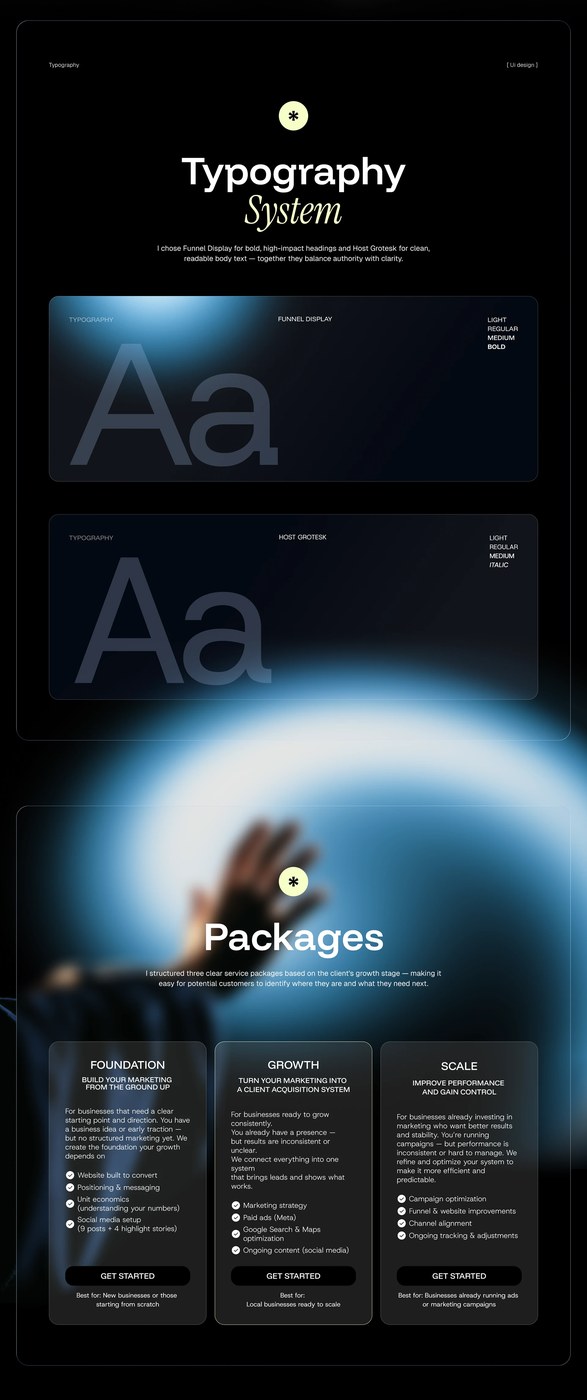 responsive landing page sections and grids — ui ux design by Anna Mahdina