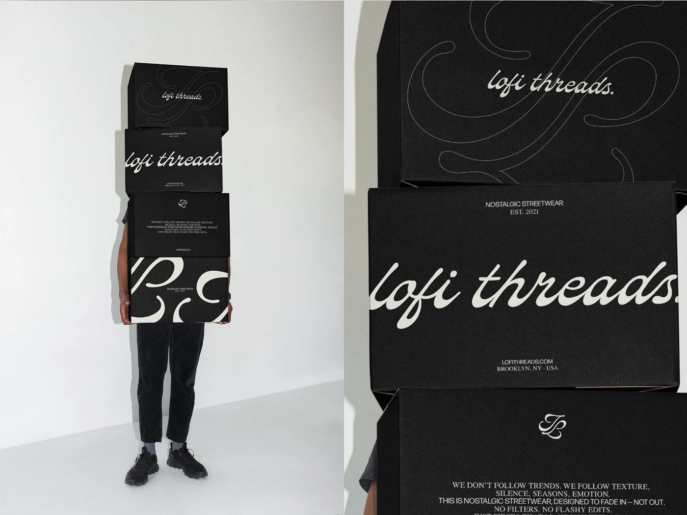 LOFI THREADS rebranding context shot — app interface design by Anna Merkulova