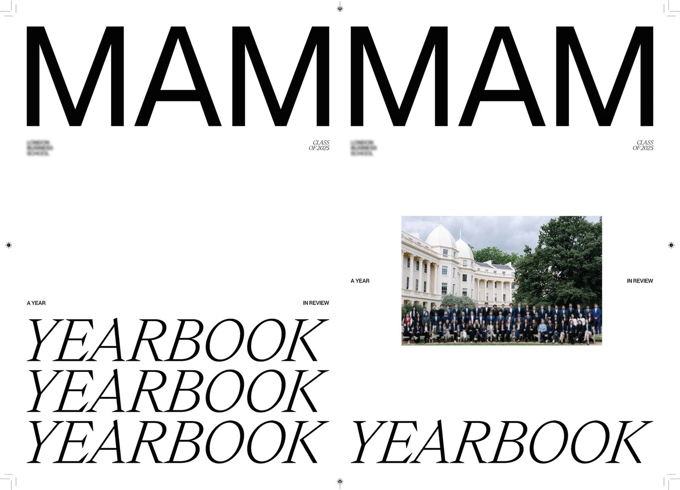 Typography grid hierarchy in the MAM Yearbook editorial design