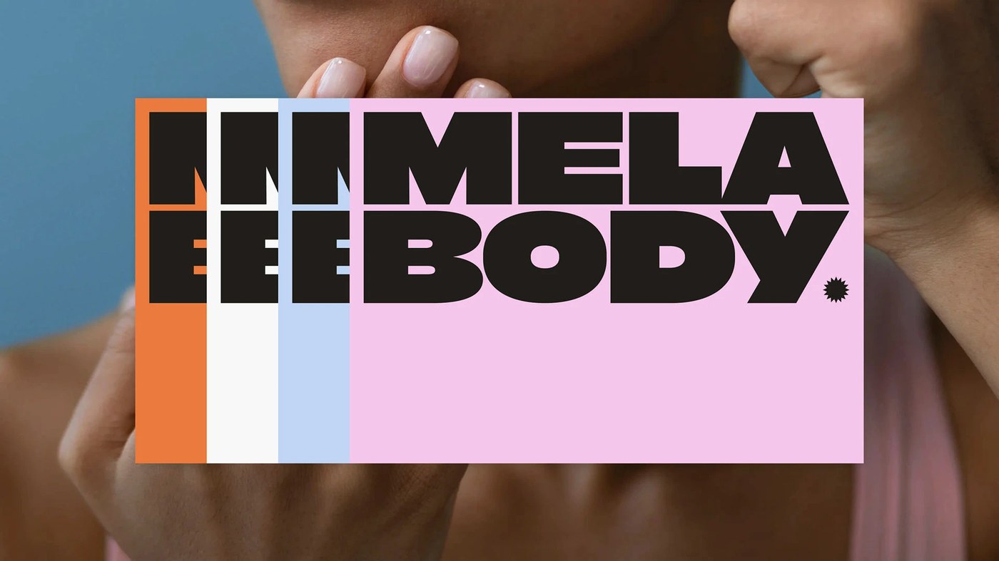 bodycare packaging design wellness branding color blocks and bold typography layout