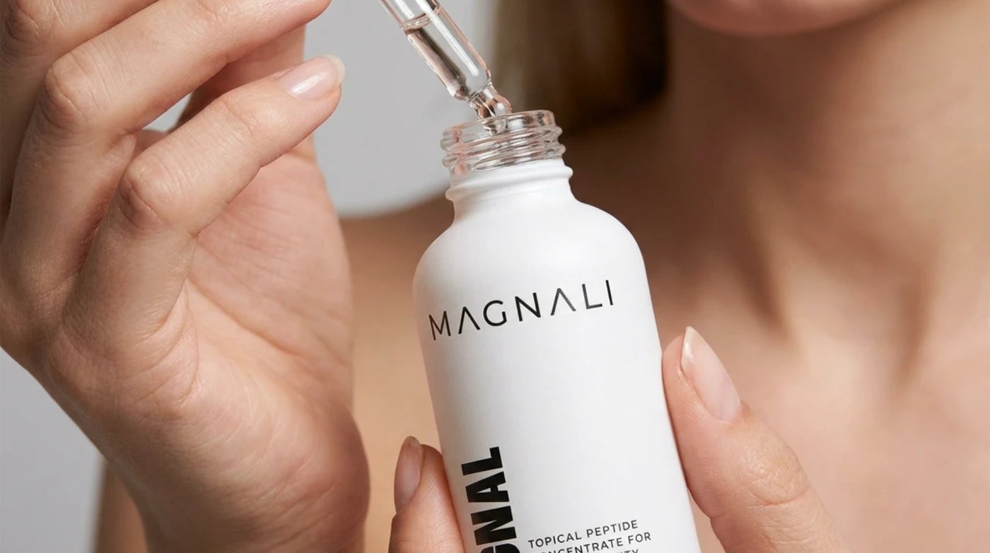 Visual hierarchy detail of supplement packaging design wellness branding