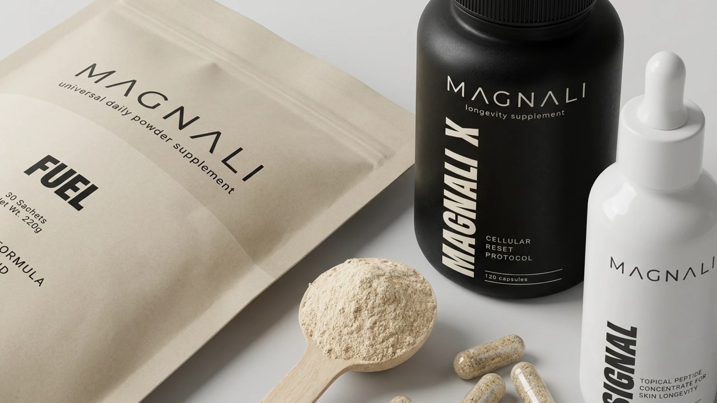 Front view bottle in supplement packaging design wellness branding