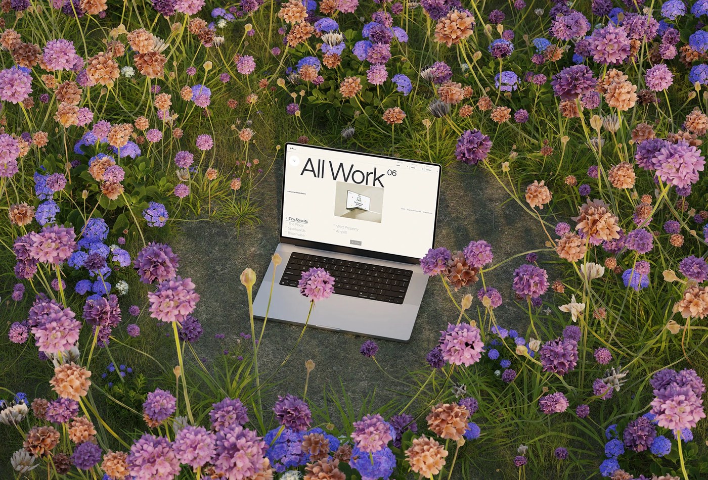 web design portfolio agency awwwards layout showcasing floral graphics