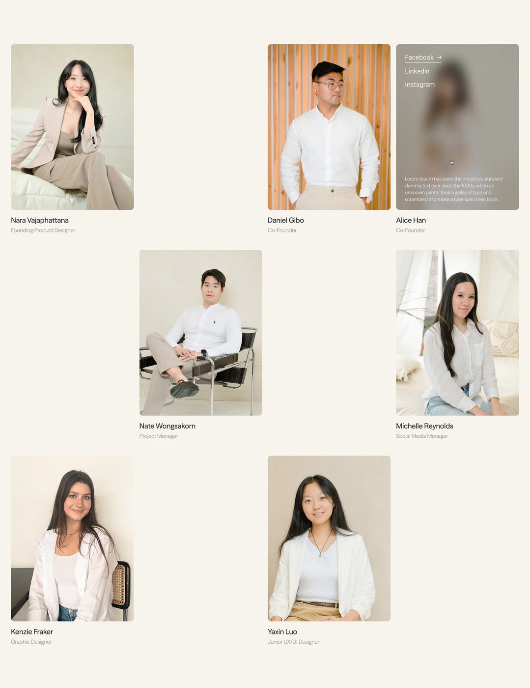 web design portfolio agency awwwards grid of team profiles