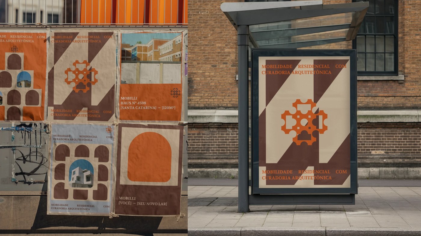 Mobilli outdoor street posters and bus shelter advertising campaign — brand identity by Mariane Farias