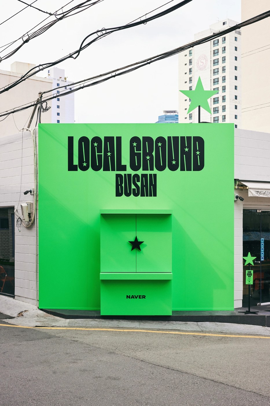 Visual identity building exterior spatial graphics