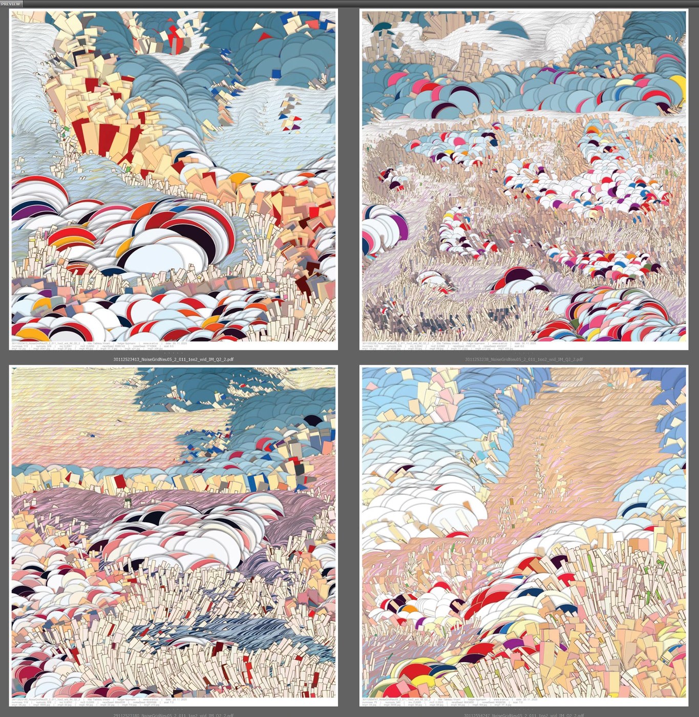 noise-scape 2025 holger lippmann generative artwork showing layered organic terrains