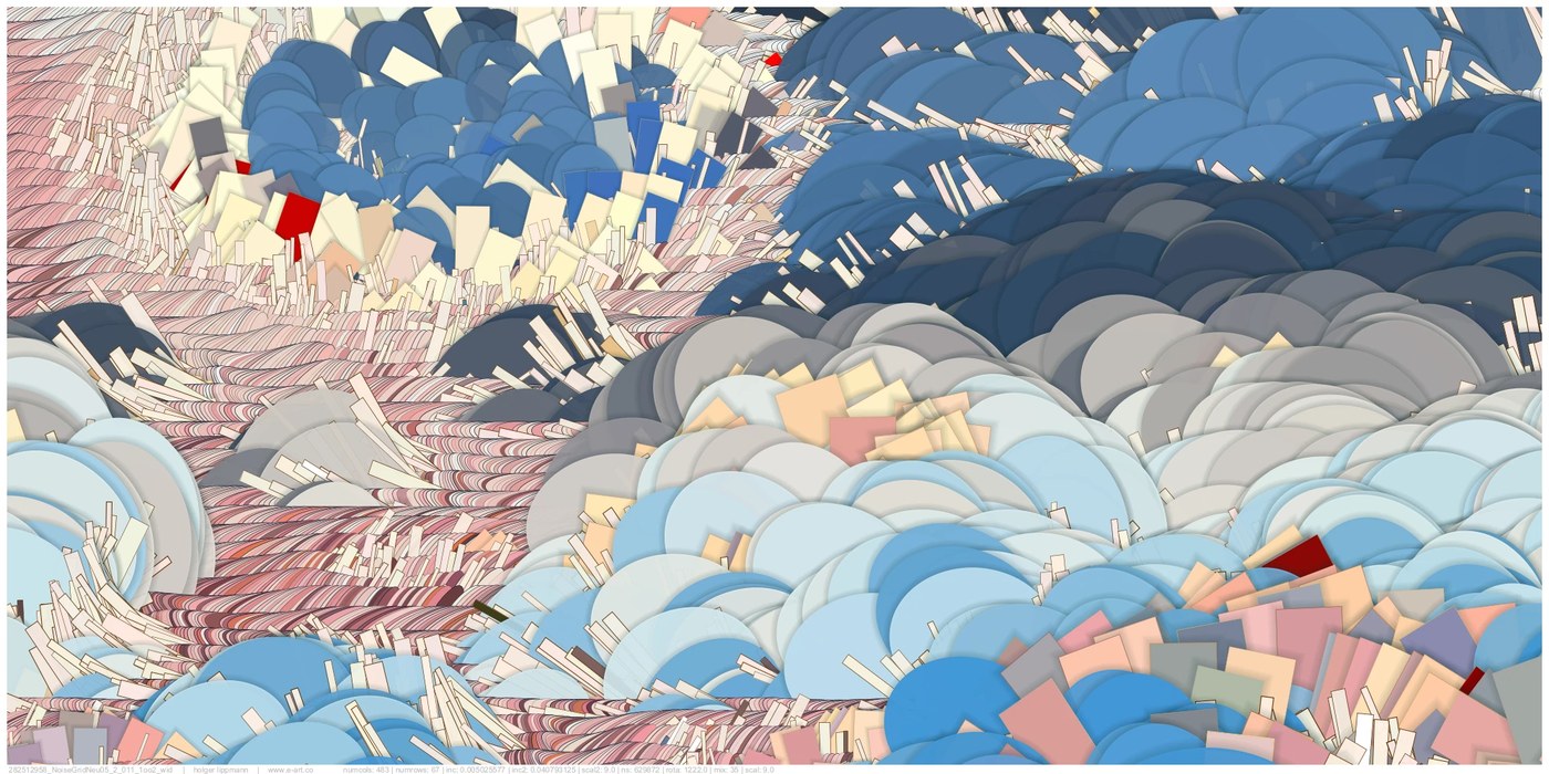 noise-scape 2025 holger lippmann algorithmic art piece with color configurations