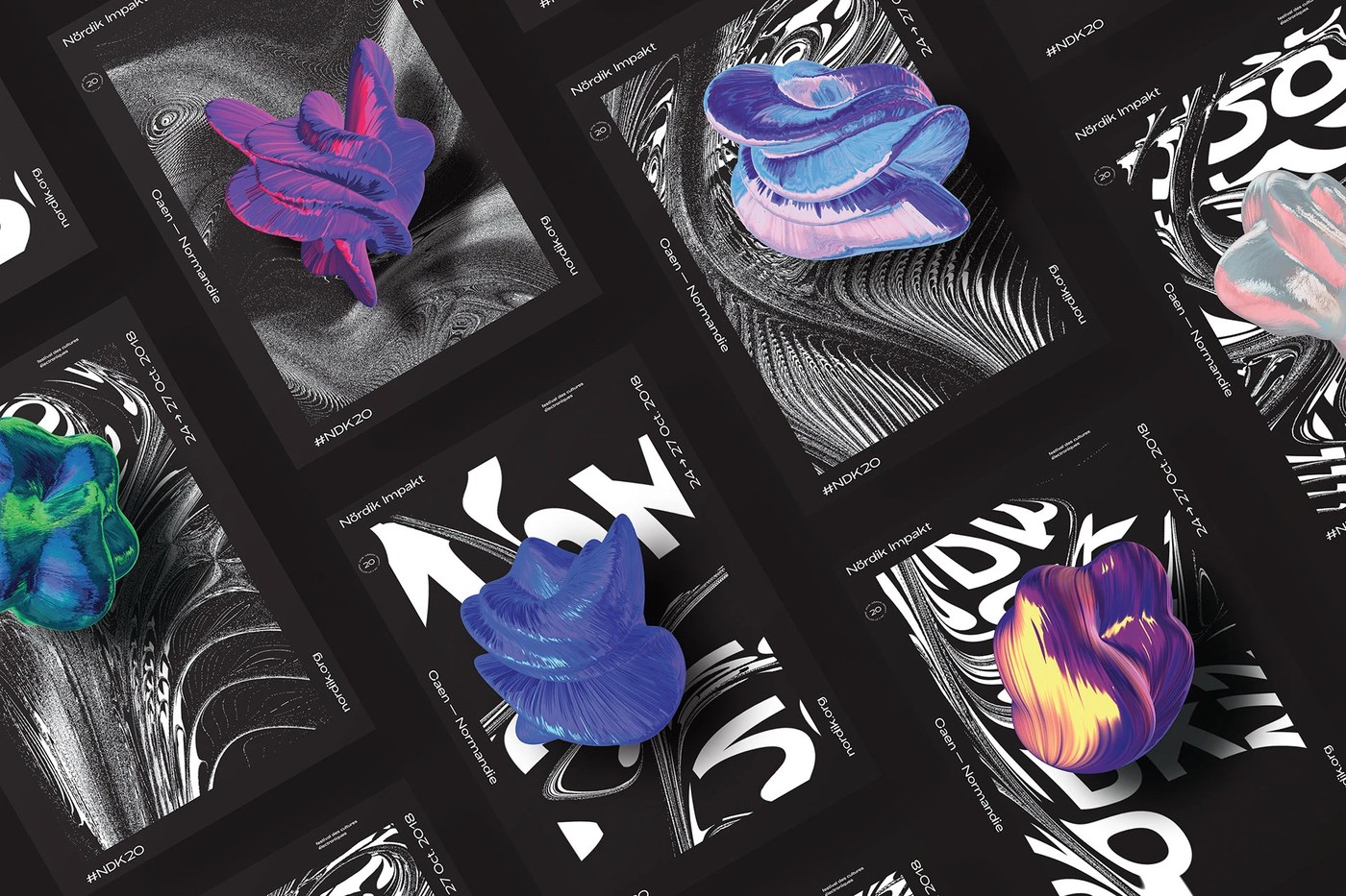Generative design branding posters and visual identity by Murmure