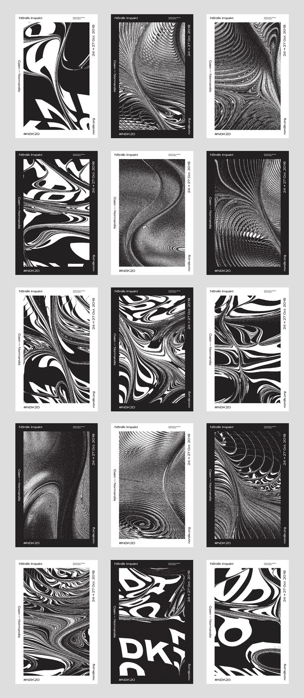 Generative design branding screen interface of poster generator