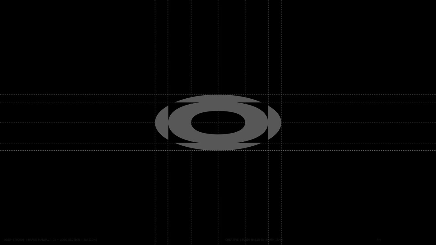 Adaptive black and white circular brand identity element