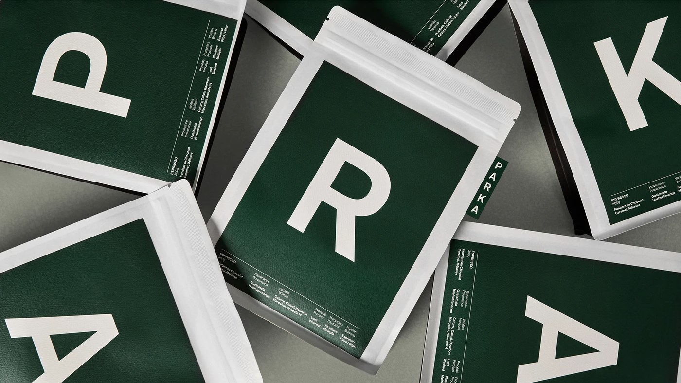 Parka Coffee packaging design roast label typography grid