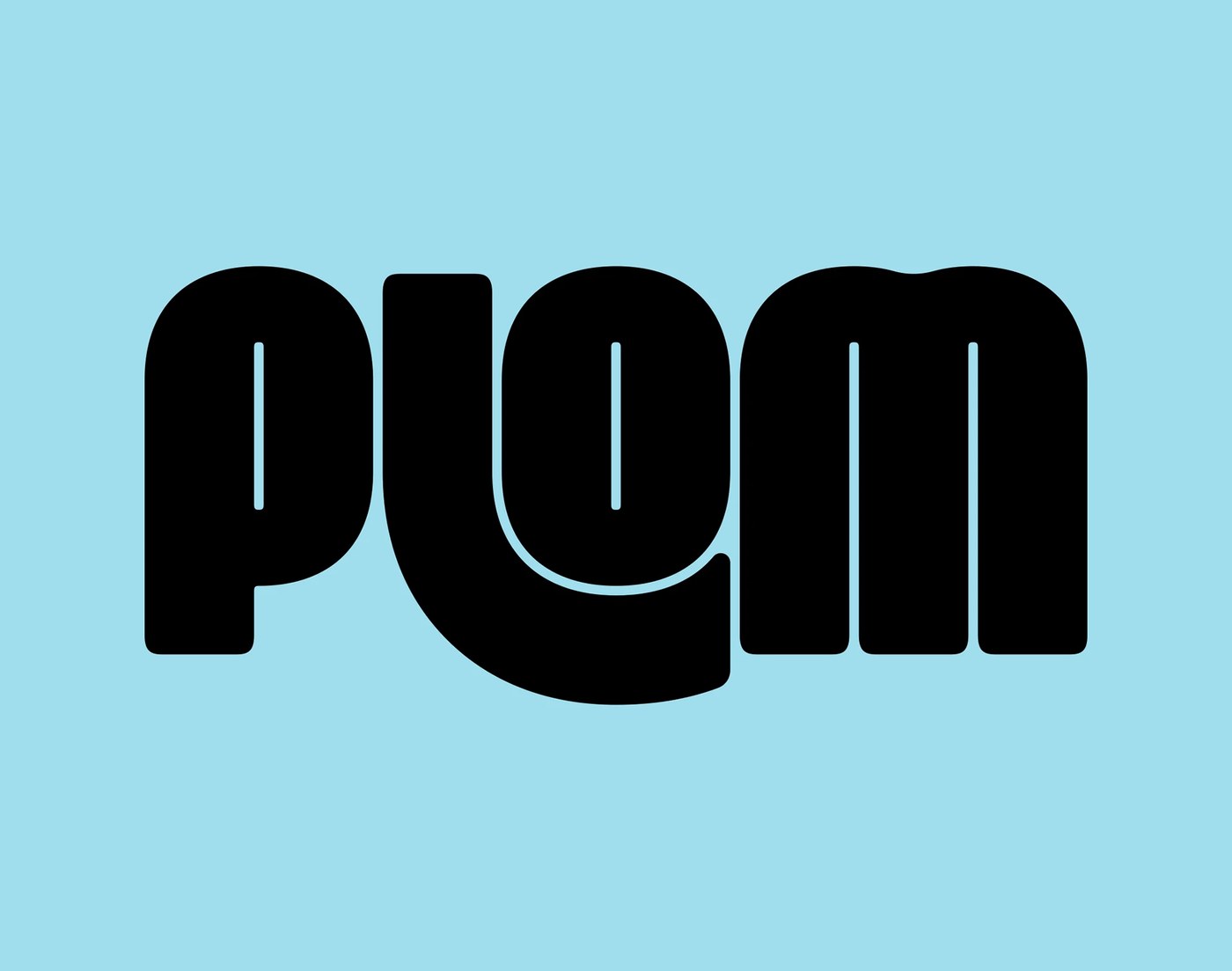 Plom custom wordmark typographic details — brand identity by Brand Brothers