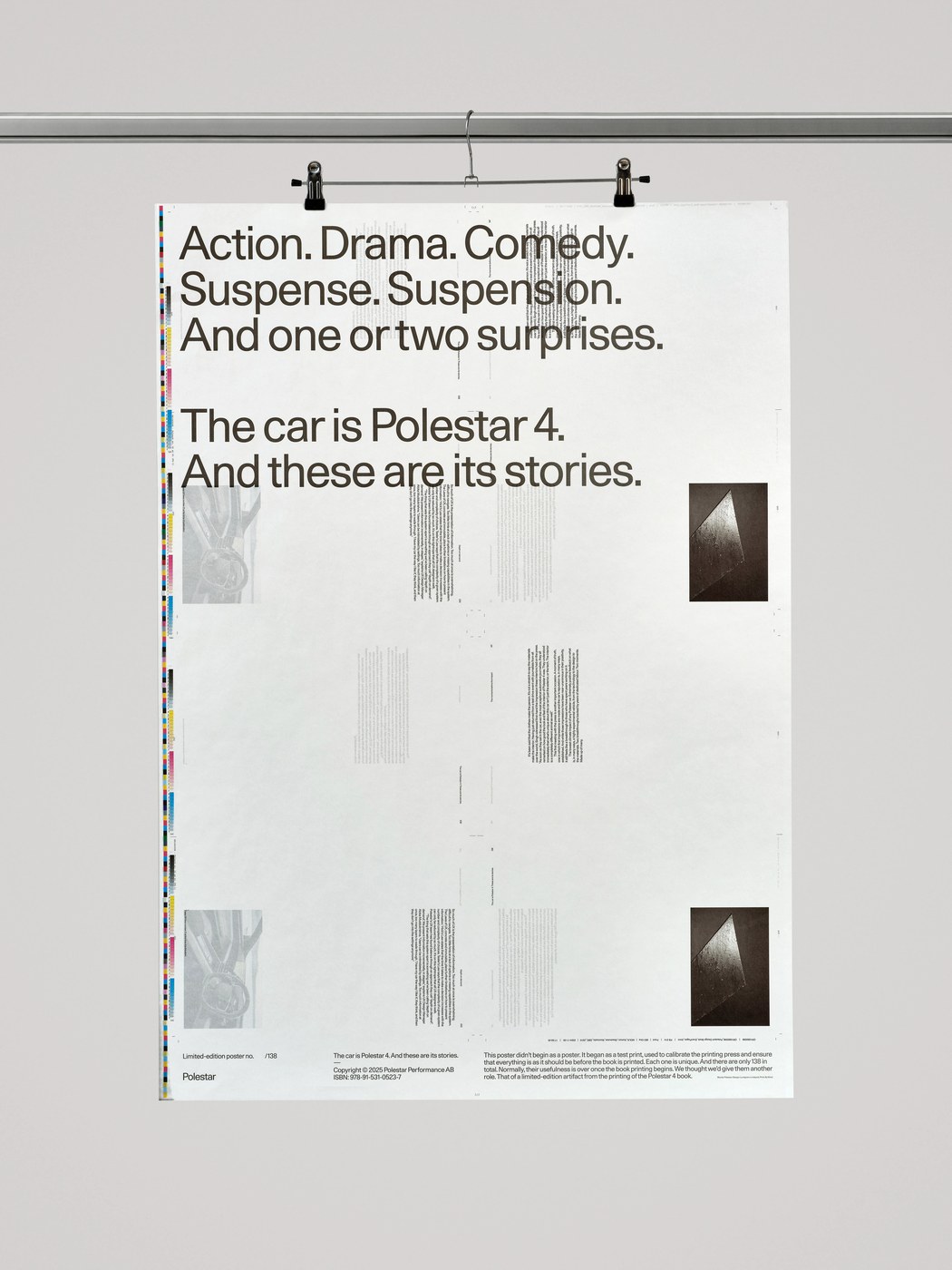 Make-ready paper stock poster design showing inverted editorial spreads and overprint typography