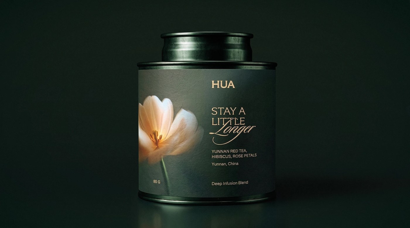 HUA Tea packaging tactile paper textures and finishes