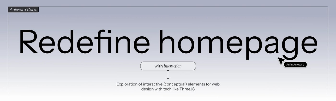 A homepage interactive branding layout grid interface mockup.