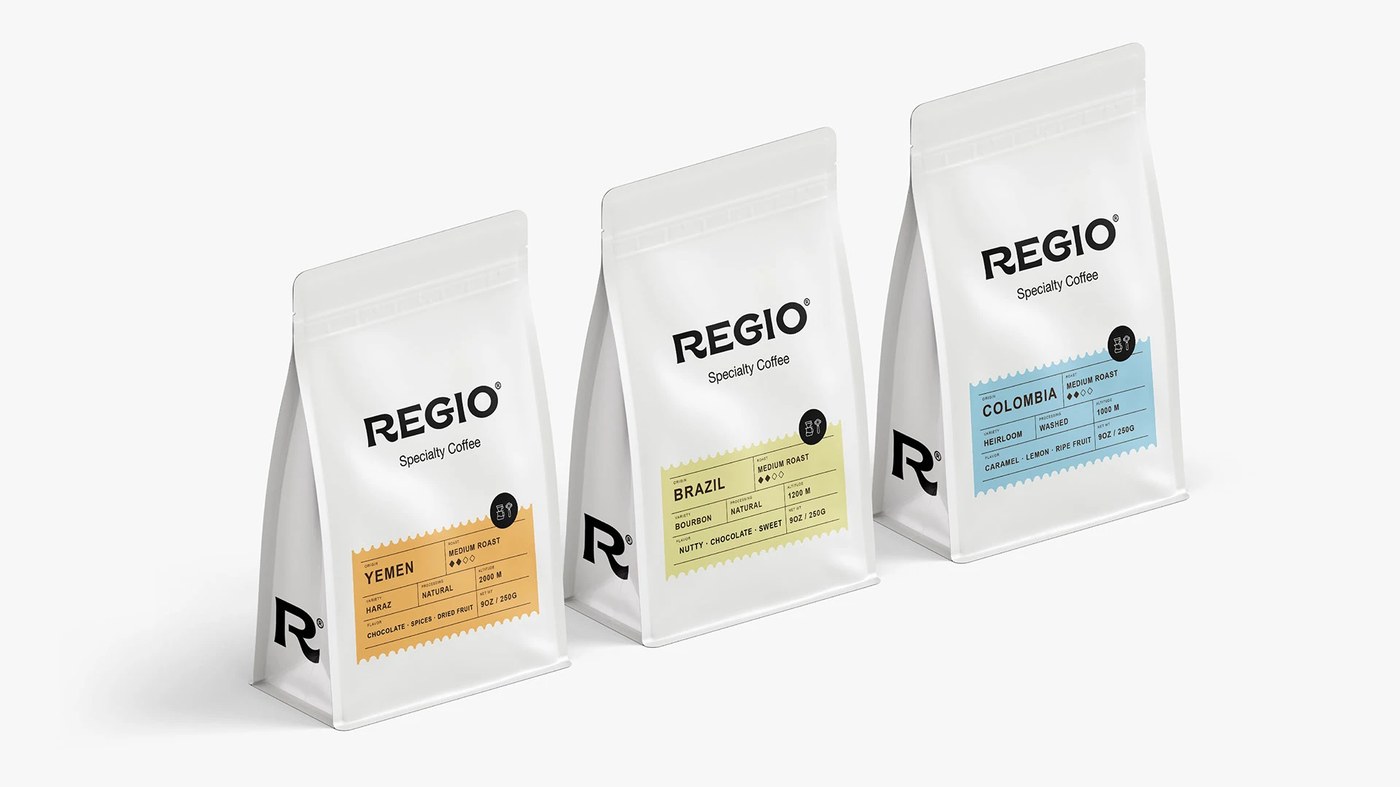 Regio specialty coffee visual identity by Ali Aljilani
