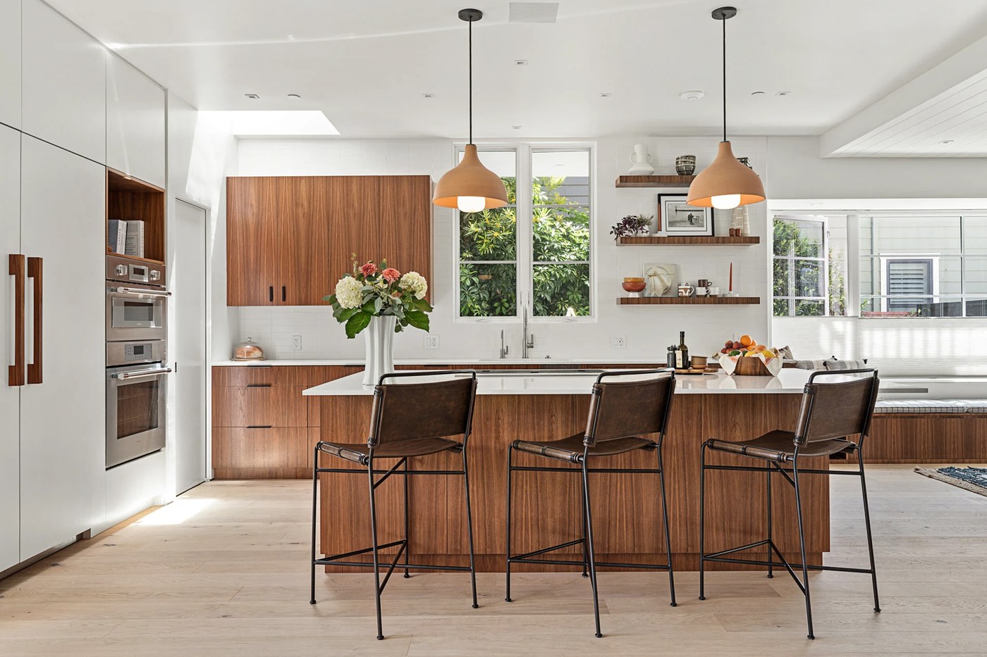 Reliance brand identity modern home interior featuring wood floors and table