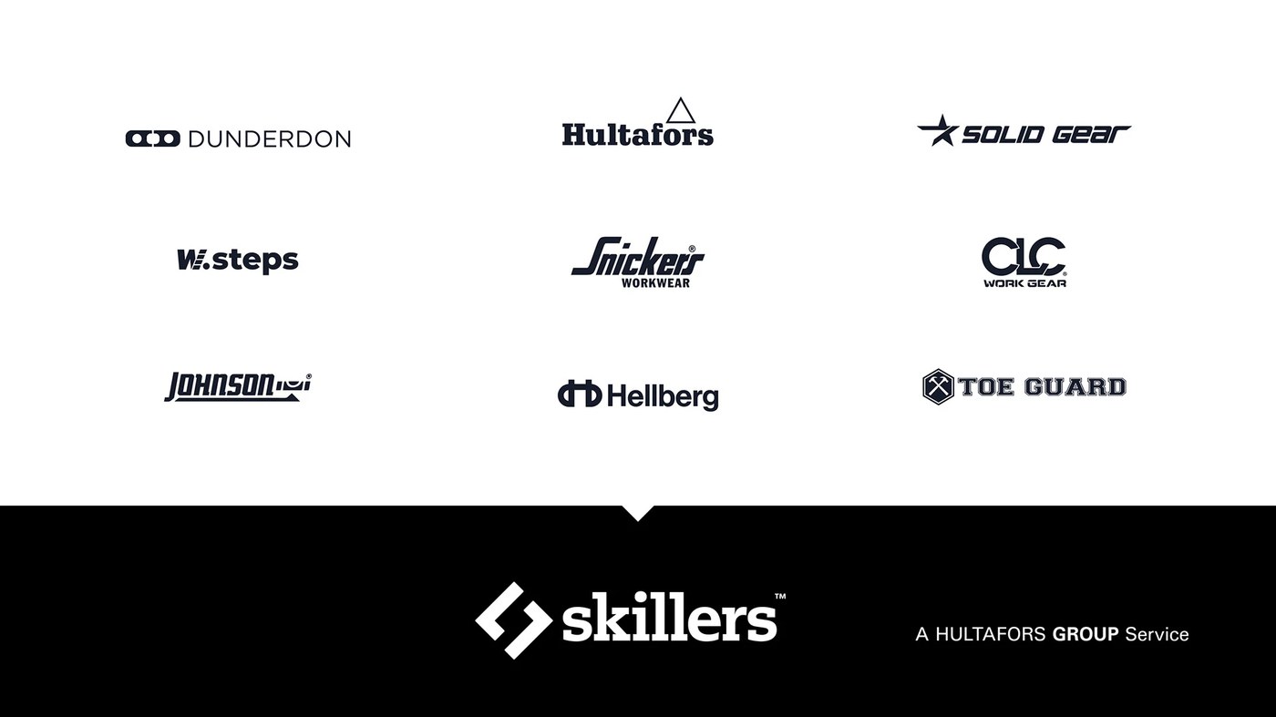 Skillers brand identity industrial tool catalog layout