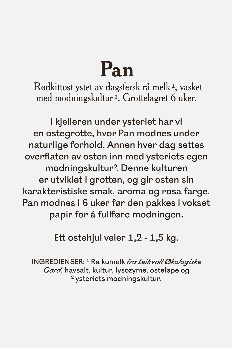 Editorial typographic hierarchy specimen detailing cheese ingredients and cave-aging process in Arts and Crafts serif typography