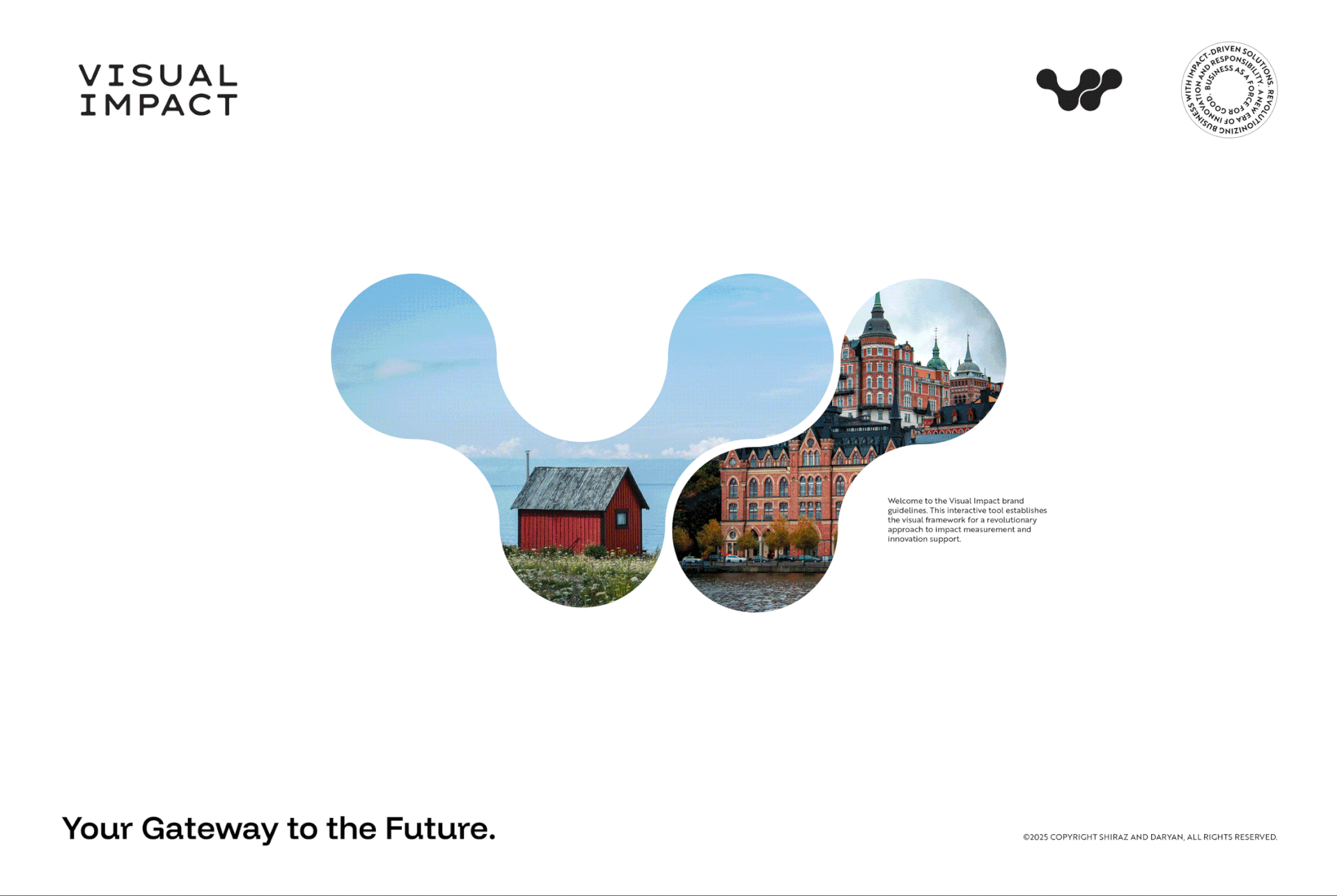 Visual Impact brand identity design animated monogram by Shiraz & Daryan