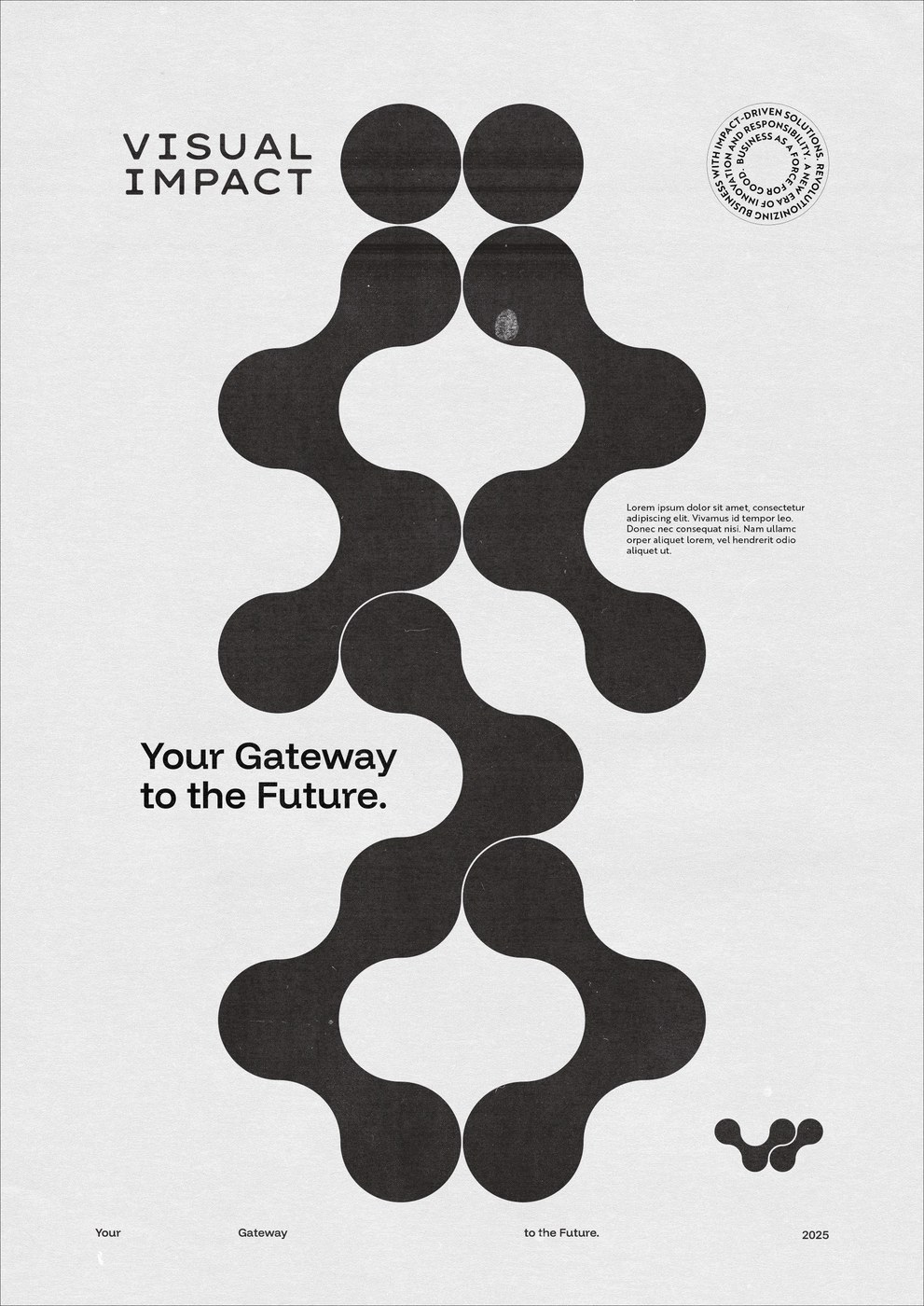 Visual Impact brand identity design interconnected node structure