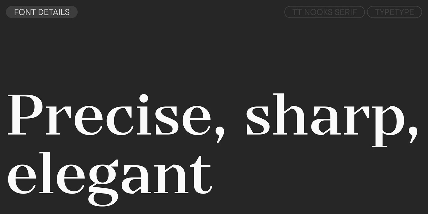 High contrast letterform details and sharp slipper serifs in modern typography design