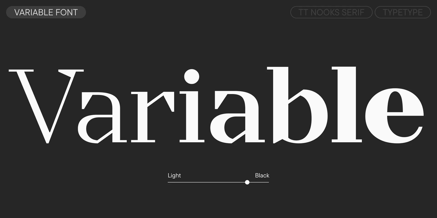 Variable font weight slider demonstrating responsive glyph interpolation and typography design