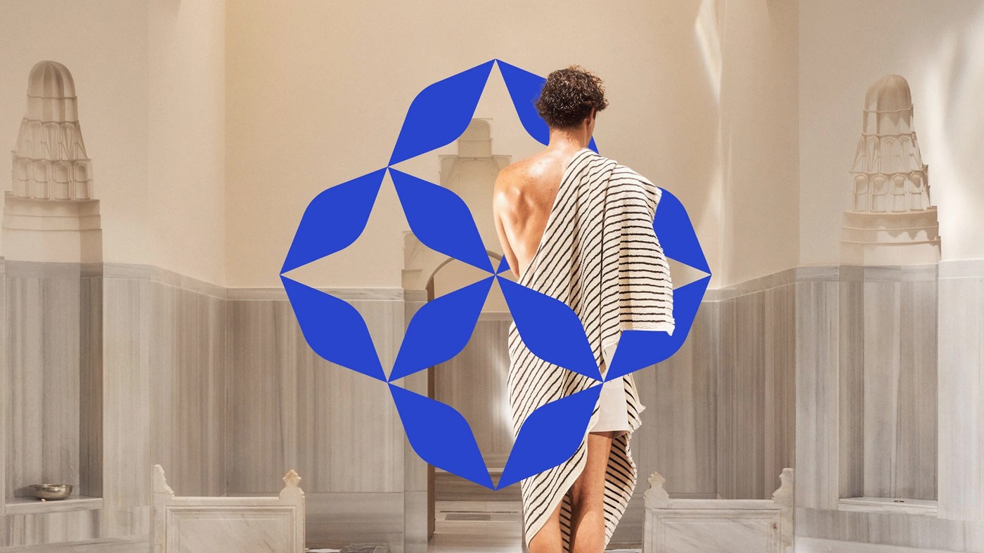 turkish towels brand identity naci mert featuring geometric logo symbol close up