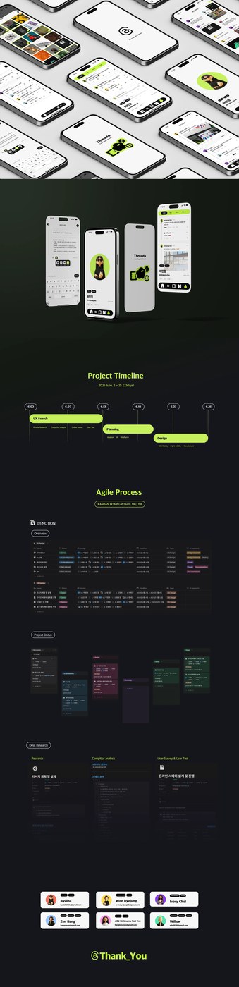 mobile app ui ux layout thread byulha park showing dark mode mobile application screens