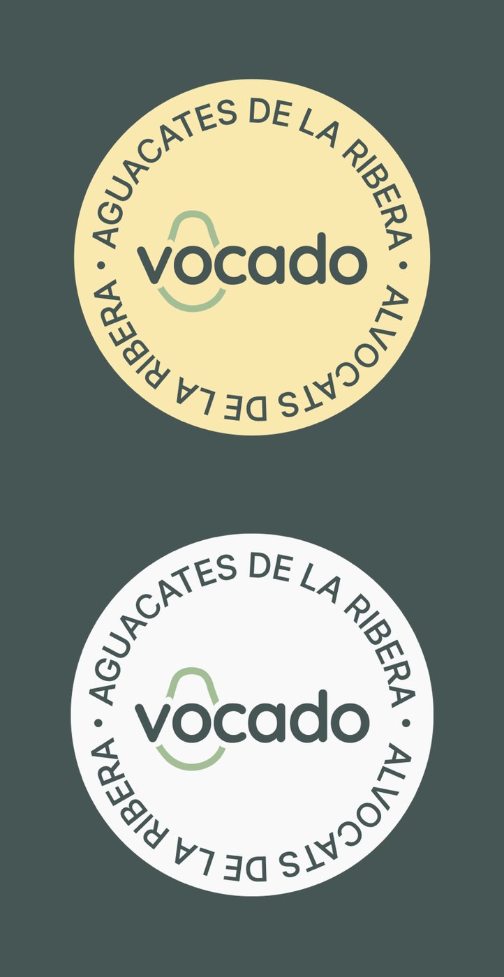 Vocado agricultural quality seals and circular typographic stamps
