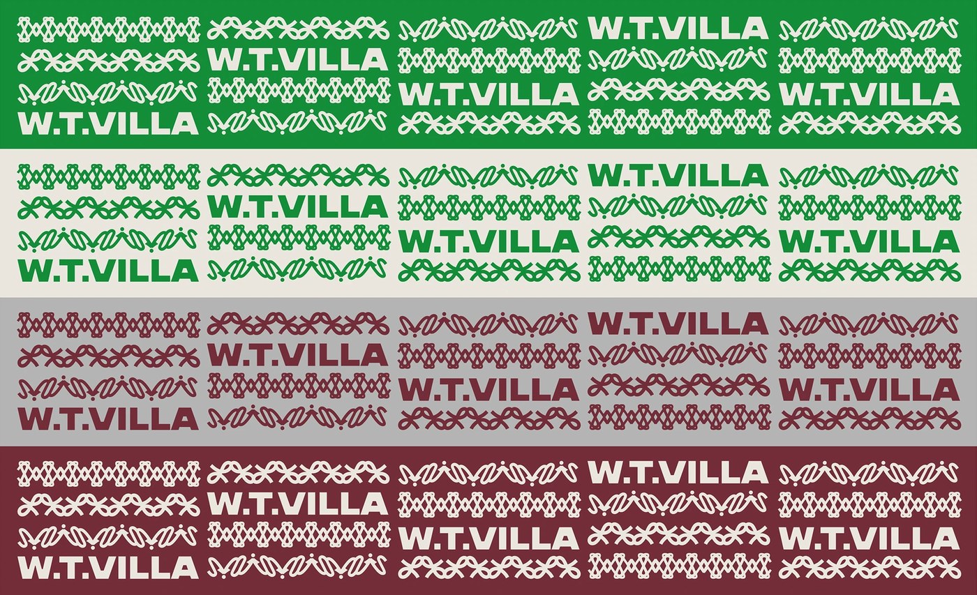 Jacquard woven ribbon trims with geometric knot patterns and typography