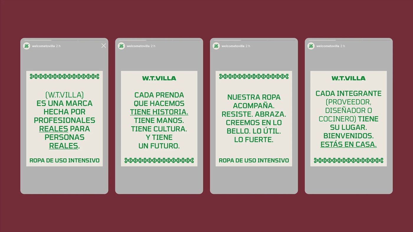 Editorial brand manifesto cards and technical typography for heavy-duty workwear