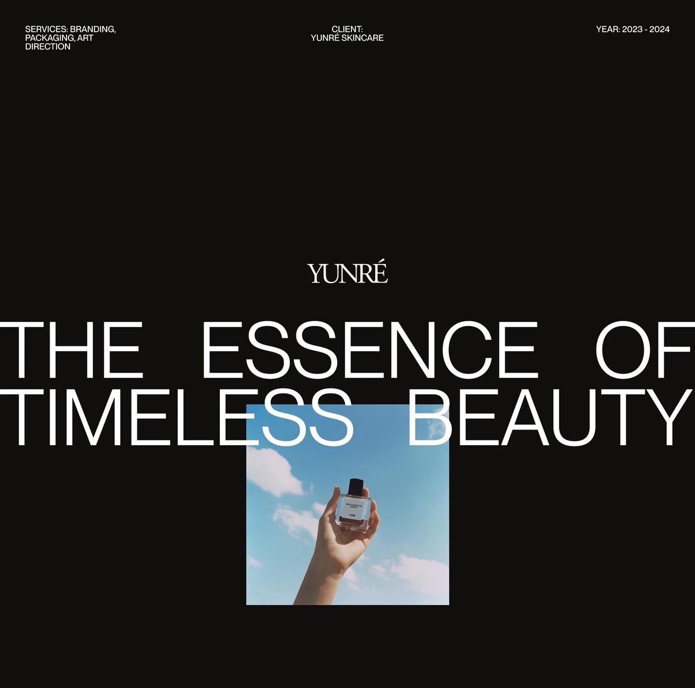 Yunré skincare branding Owlsome Studio branding product line display