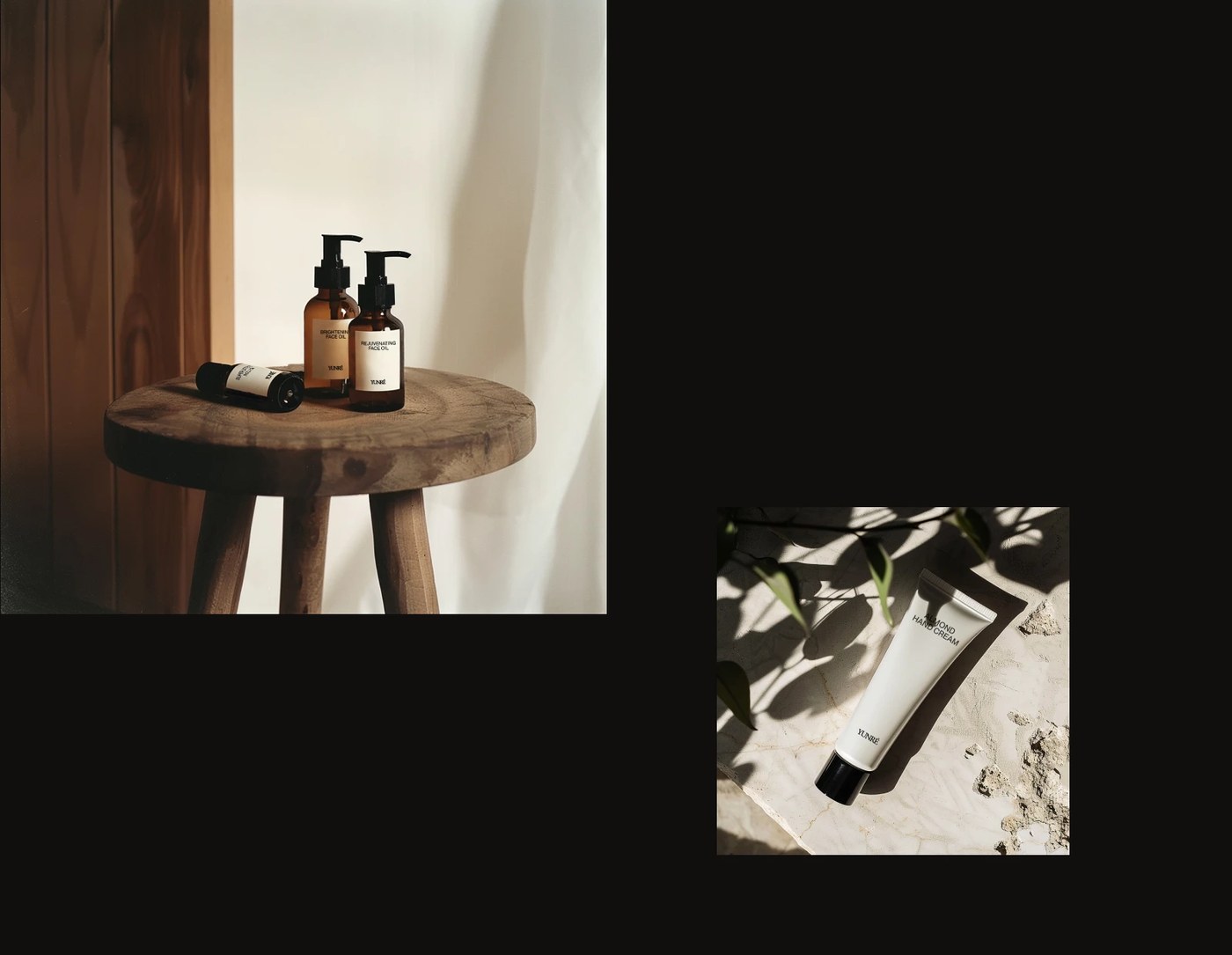 Yunré skincare branding Owlsome Studio branding mailing box and print collateral
