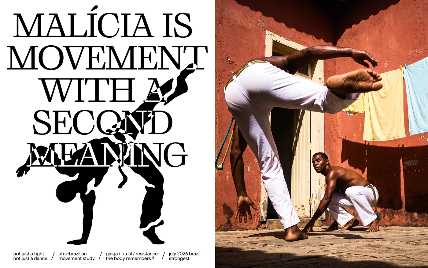 Ginga Capoeira workshop branding graphics and typography