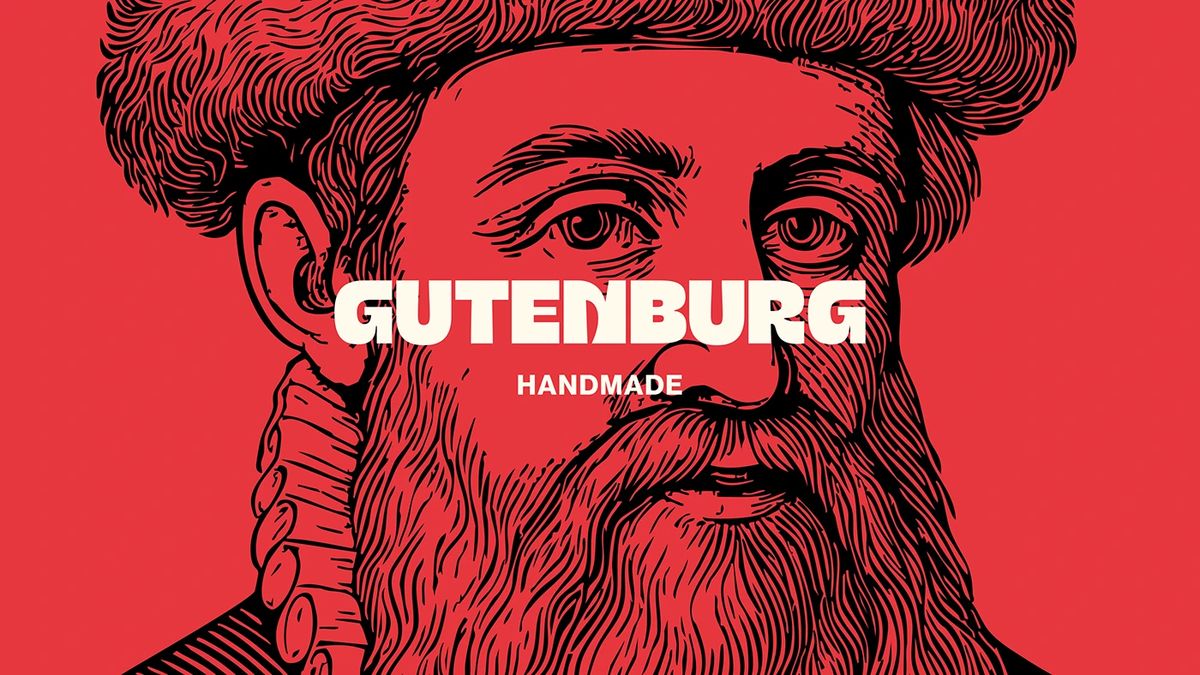 Gutenburg display typography hero poster mockup
