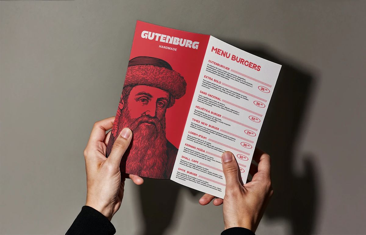 Gutenburg merchandise typography design layout