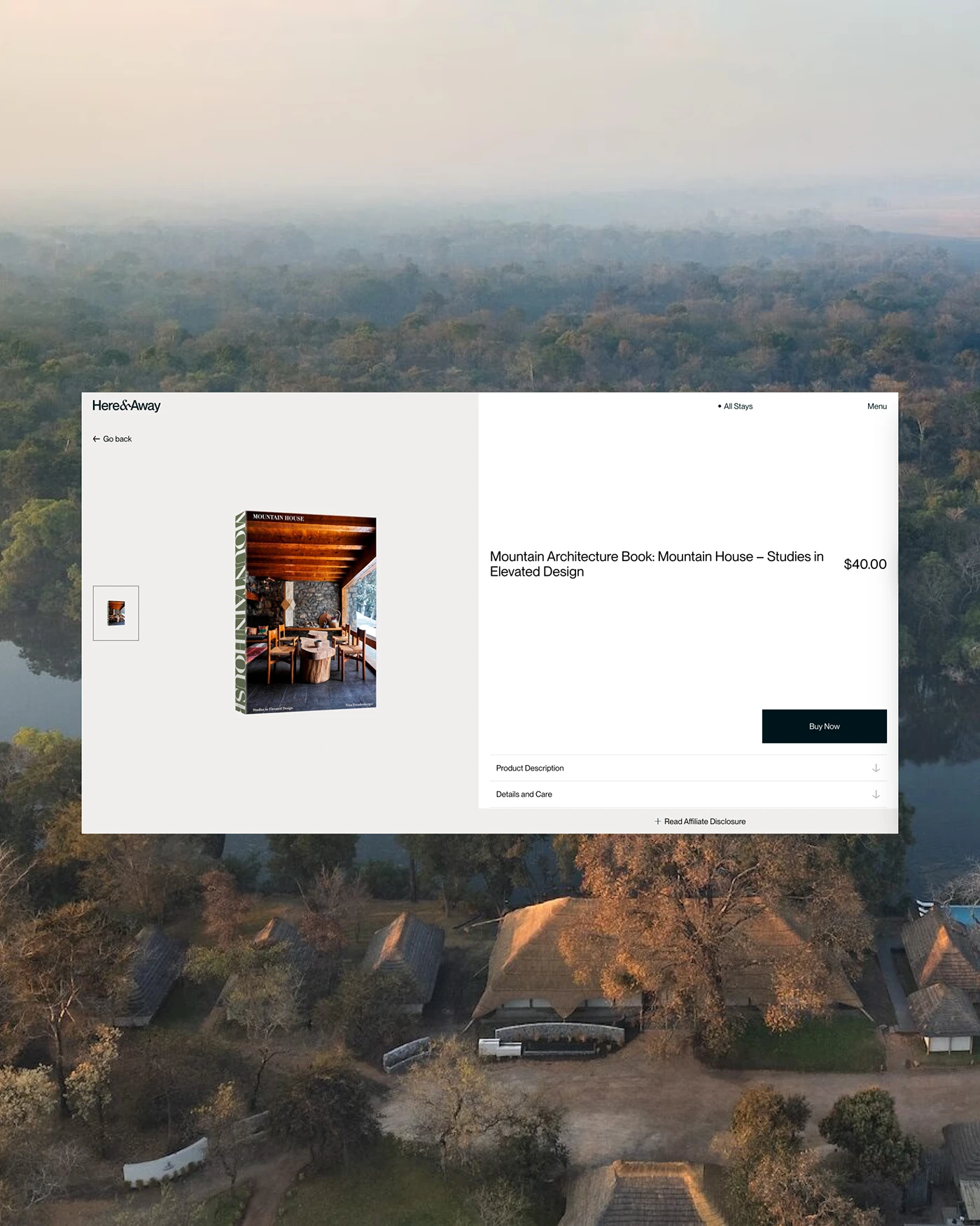 Here Away travel platform ui ux detail 2