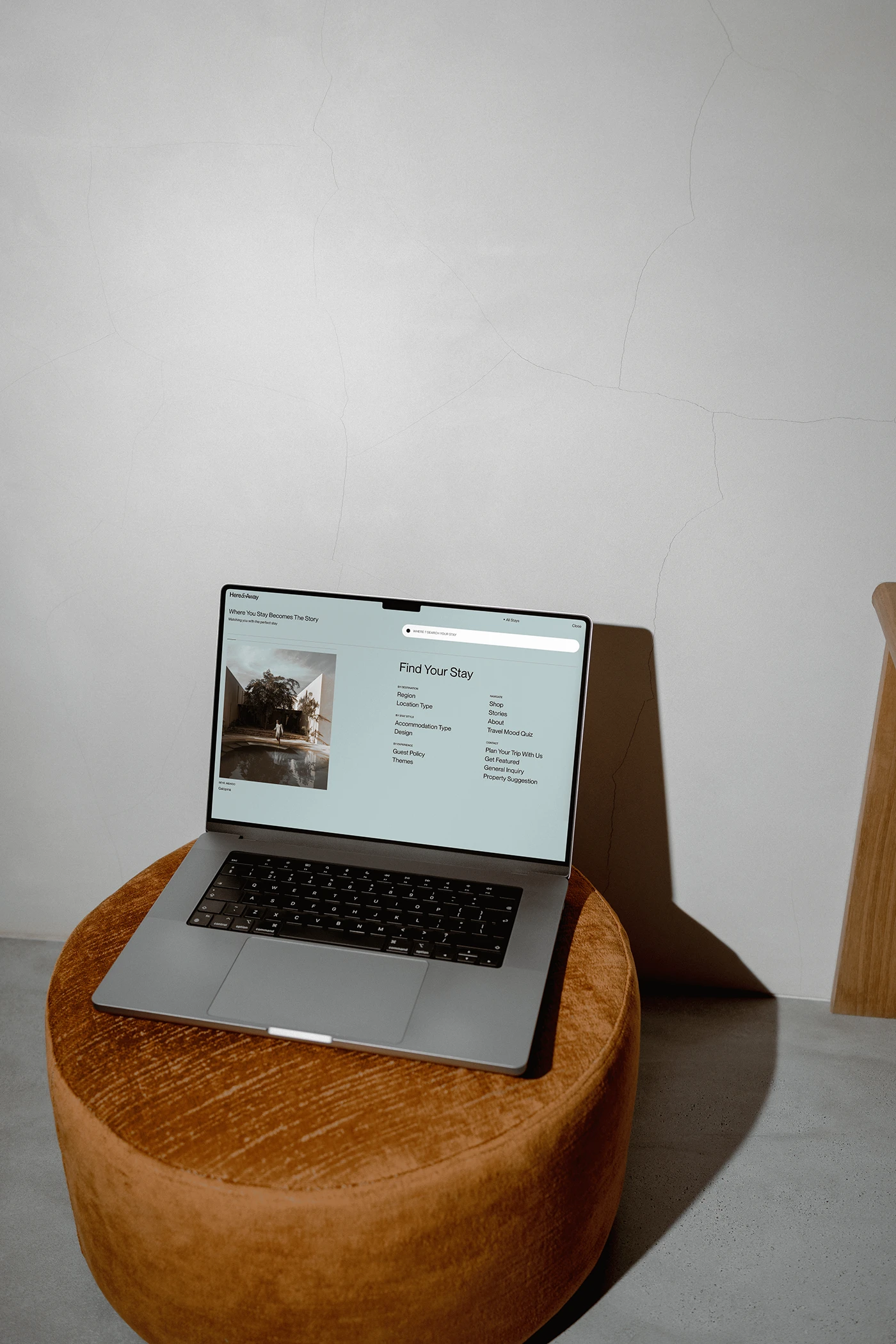 Here Away travel platform ui ux detail 3