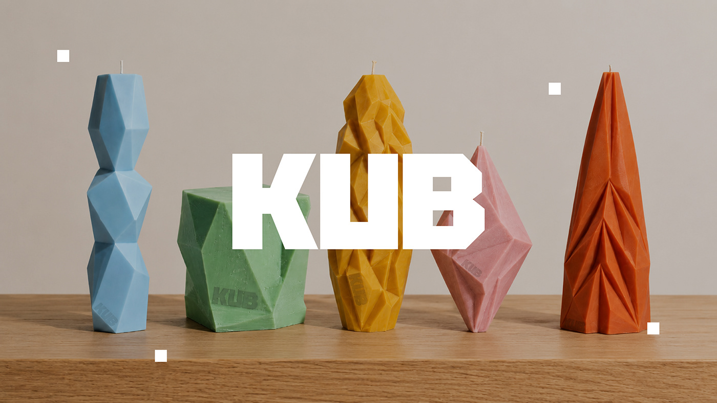 KUB candle branding identity packaging hero mockup