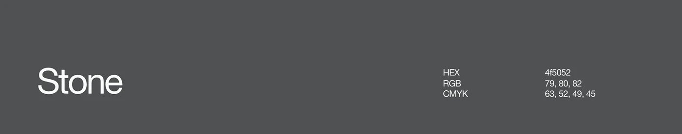 Stone slate color specification for LAND38 brand visual identity