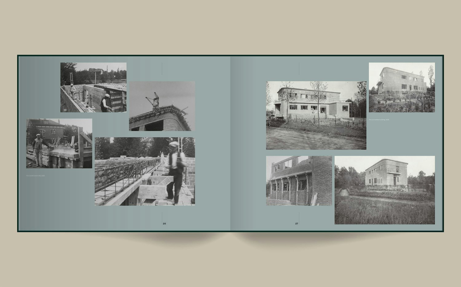Archival construction photographs in La Nouvelle Maison