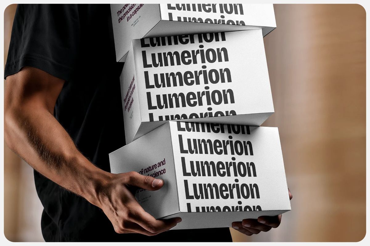 Lumerion branding identity typography details