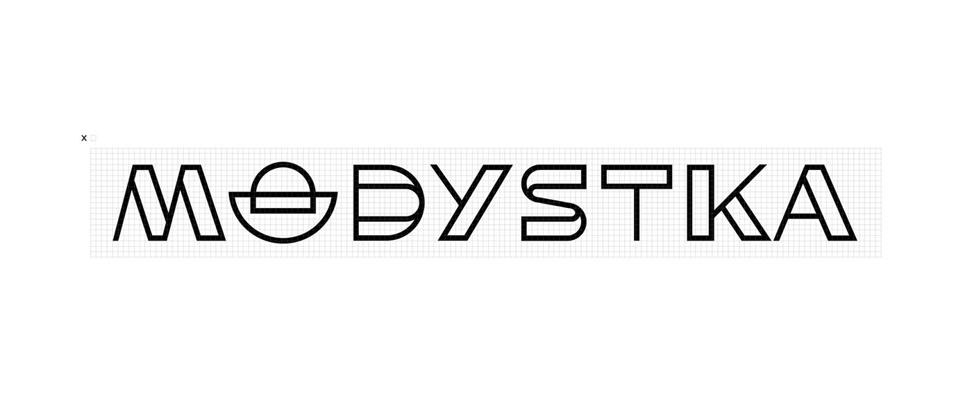 Modystka Storefront Redesign branding metal lettering detail by Patryk Skoczylas
