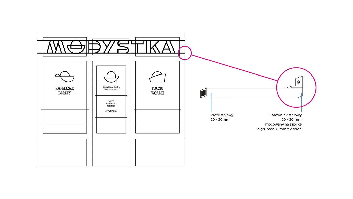 Modystka Storefront Redesign branding custom neon blade sign