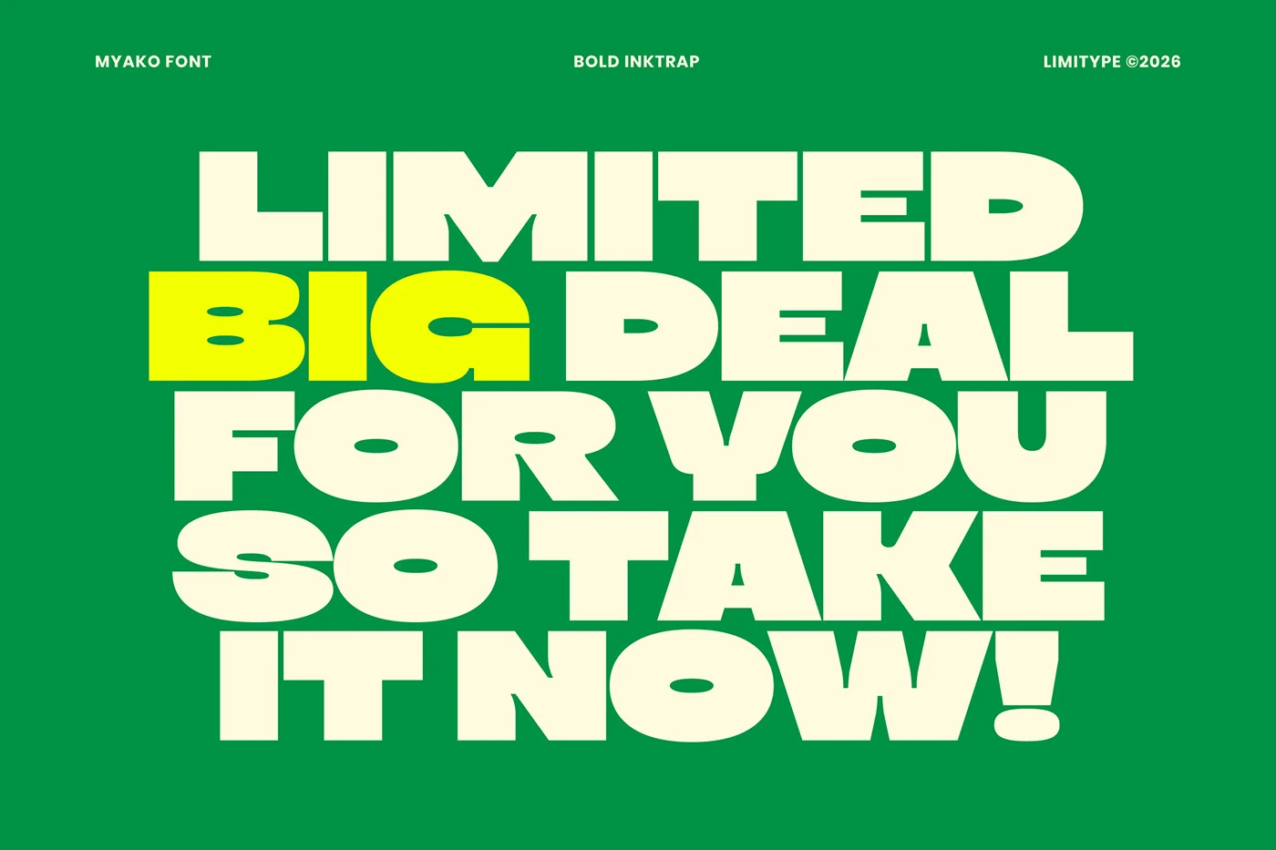 typography - Myako bold inktrap font specimen asset 4